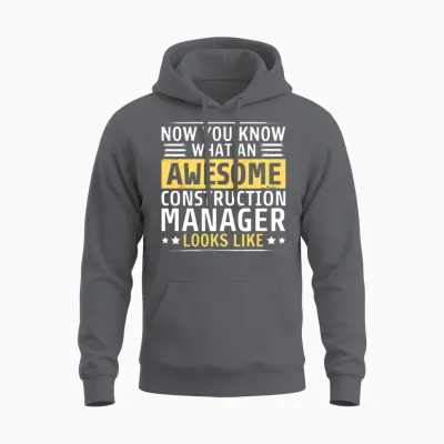 Funny Construction Manager Unisex Hoodie - Charcoal