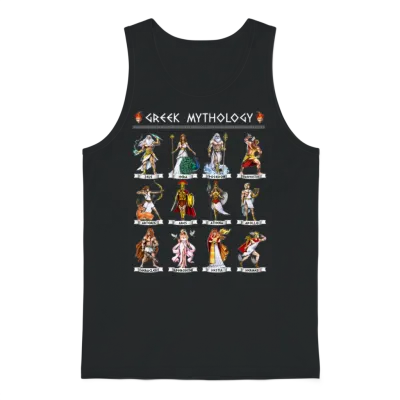 Greek Mythology Gods Unisex Tank Top - Black