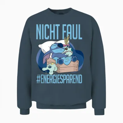 Disney Lilo & Stitch Nicht Faul #energy-Saving Unisex Sweatshirt - Dark Heather