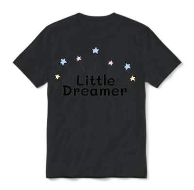 Little Dreamer Funny Unisex T-Shirt - Black