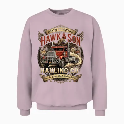 Hawk and Son Hauling Company Big Rig Pride Trucking-Liebhaber Unisex Sweatshirt - Light Pink