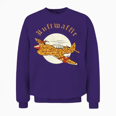 Luftwaffle Waffle Military Aircraft Pilot Unisex Sweatshirt - Purple