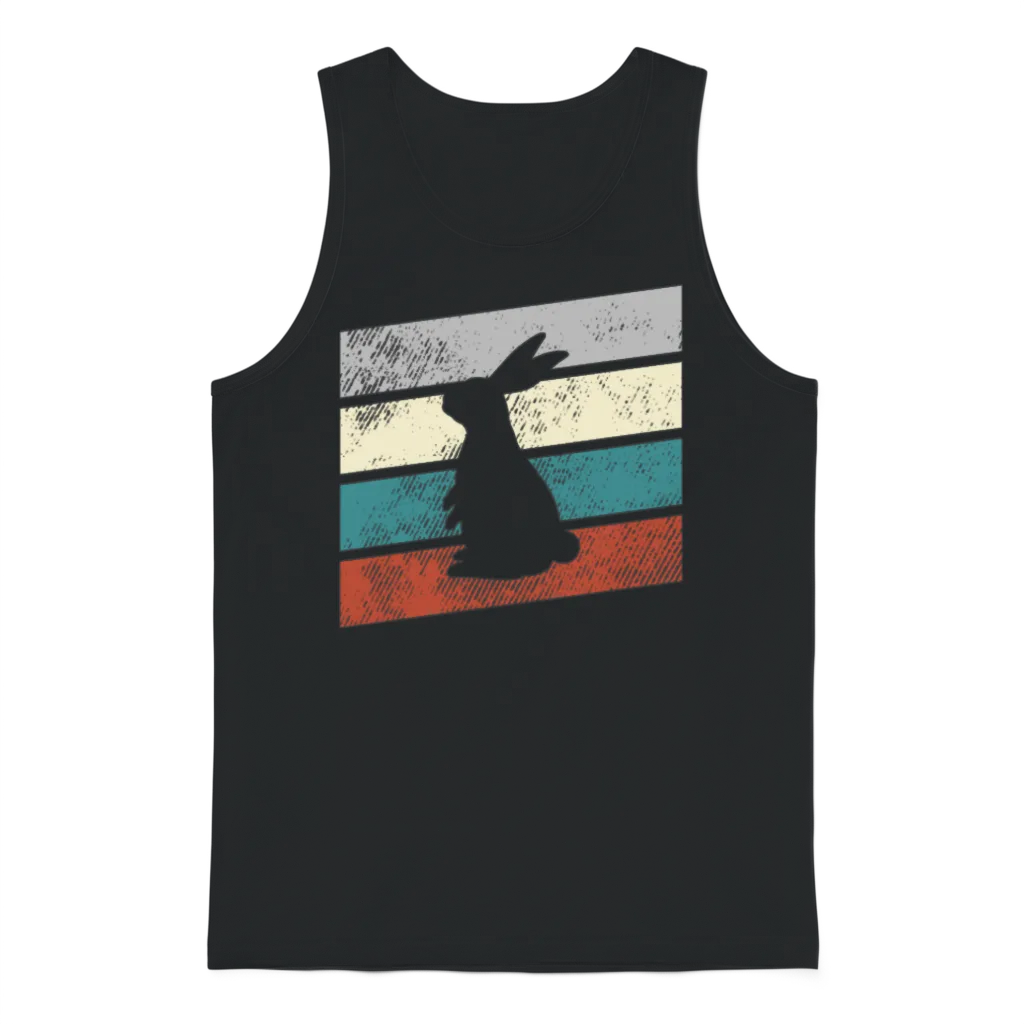 Rabbit Retro Unisex Tank Top - Black