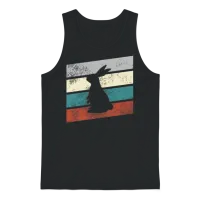 Rabbit Retro Unisex Tank Top - Black – 1