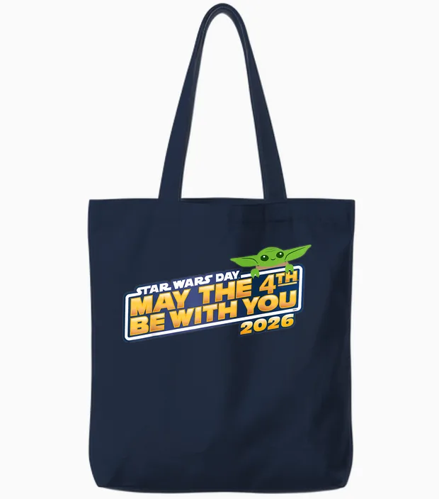 Star Wars Day: May the 4th Be with You 2026 Grogu Logo Tote Bags in Navy