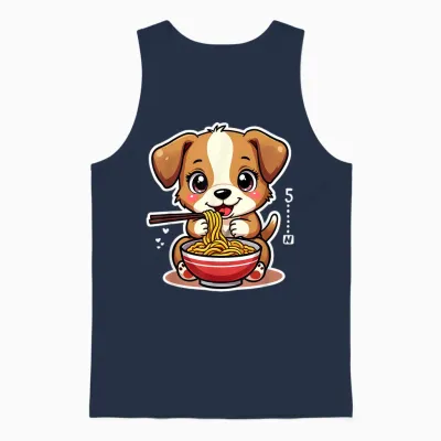 Ramen Dog Anime - Kawaii Otaku Clothes Manga Clothes T-Shirt, Black, S Unisex Tank Top - Navy