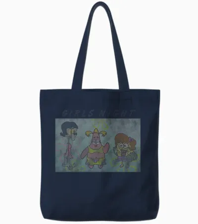 Spongebob Squarepants Patrick Squidward Girls Night Tote Bags - Navy