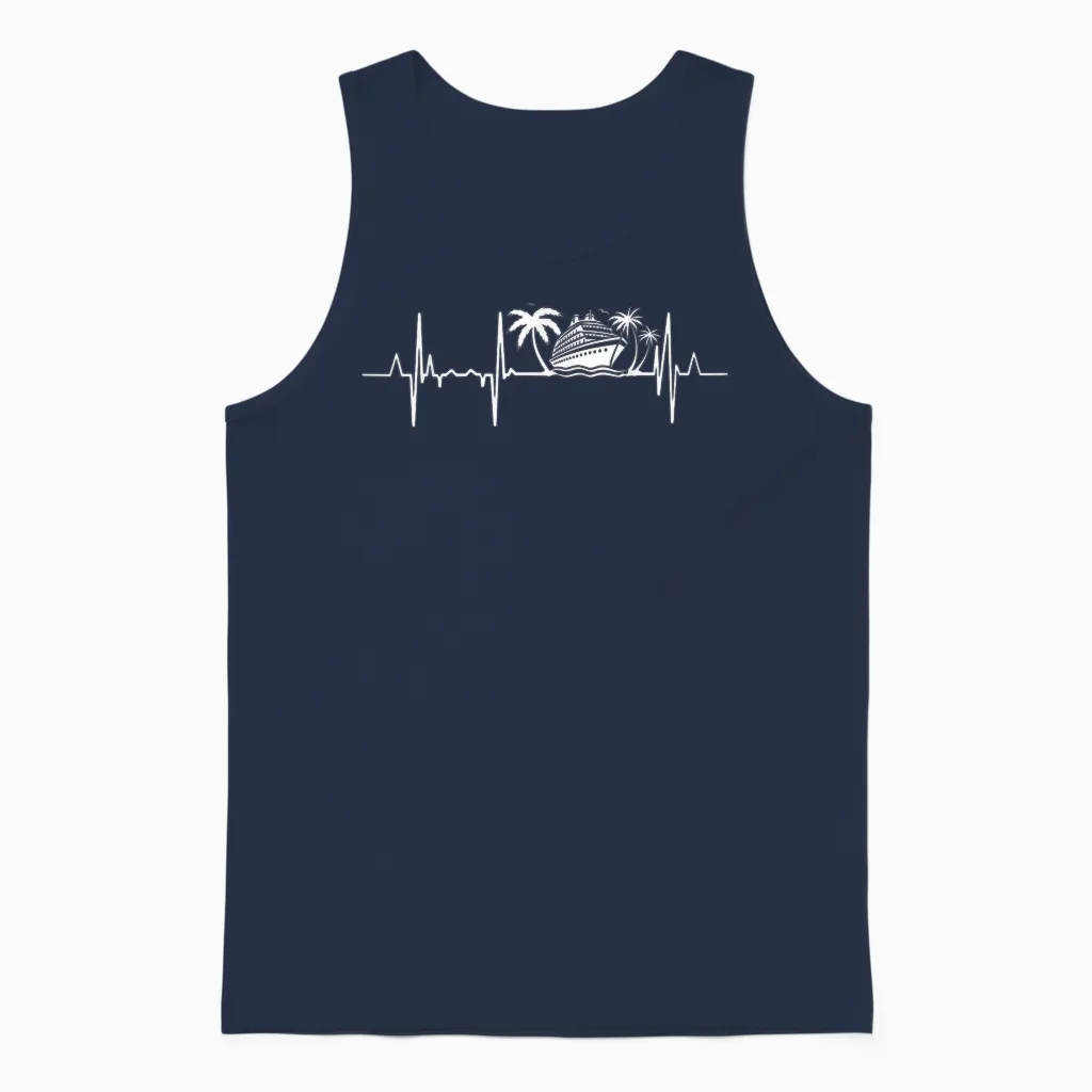 Battement De Cœur Du Bateau De Croisière Unisex Tank Top in Navy
