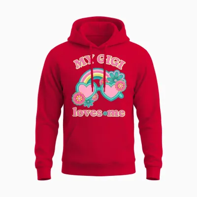 Gigi Loves Me Retro Unisex Hoodie - Red