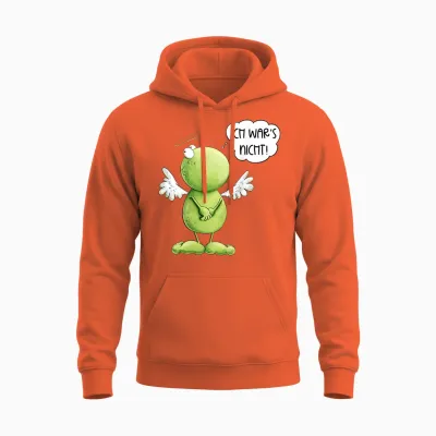Funny Frog Angel Inschuldig Ich War's Nicht Statement T-Shirt, Black Unisex Hoodie - Orange