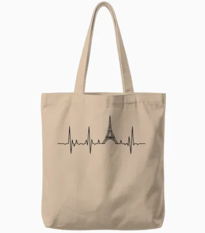 Eiffelturm Herzschlag Paris Herzklopfen Frankreich Tote Bags - Natural