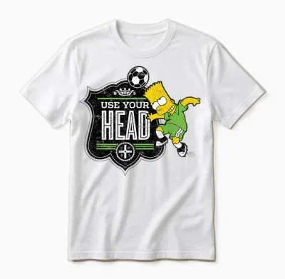 The Simpsons Soccer Bart Simpson Use Your Head Unisex T-Shirt - White