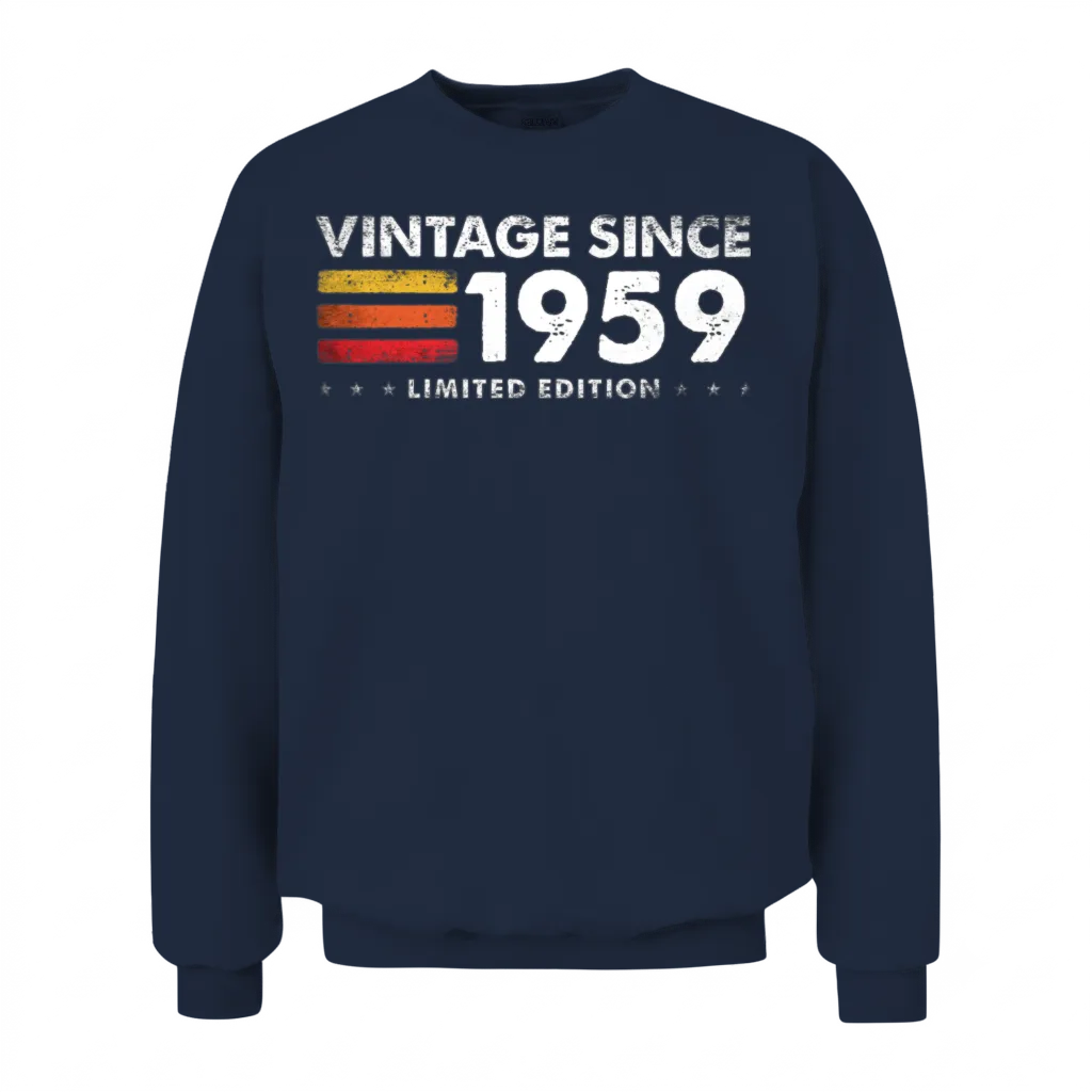 Vintage Since 1959 - 66 Years of Timeless Limited Unisex Sweatshirt - Navy