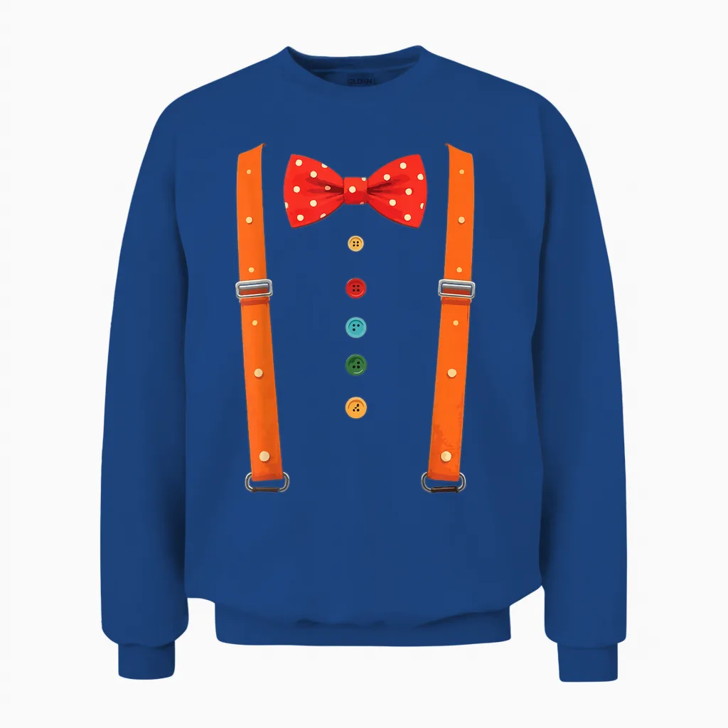 Hosenträger Clown Fliege Lustig Kostüm Karneval Fasching Unisex Sweatshirt in Royal