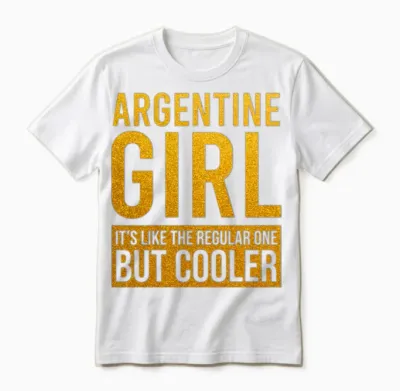 Argentine Girl Funny Unisex T-Shirt - White