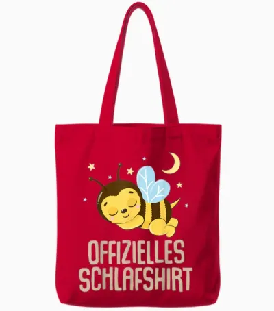 Offizielles Schlafshirt Herren Biene Lustig Geschenk Fun Tote Bags - Red