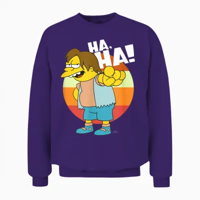 The Simpsons Nelson Haha Unisex Sweatshirt - Purple