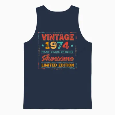 1974 Vintage Unisex Tank Top - Navy