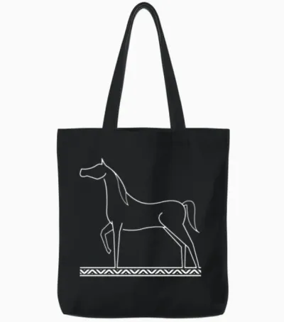 Arabian Horse Tote Bags - Black