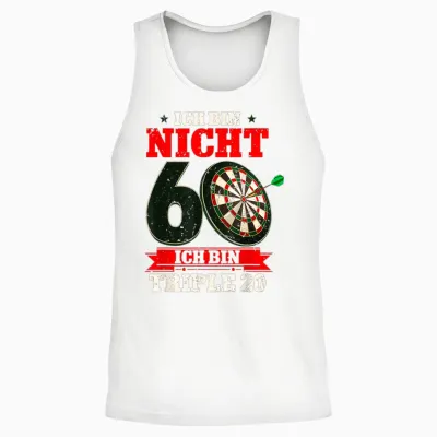Ich Bin Nicht 60 Ich Bin Triple 20 - 60th Birthday Dart T-Shirt, Black, S Unisex Tank Top - White