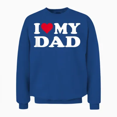 Red Heart I Love My Dad T-Shirt, Black, S Unisex Sweatshirt - Royal