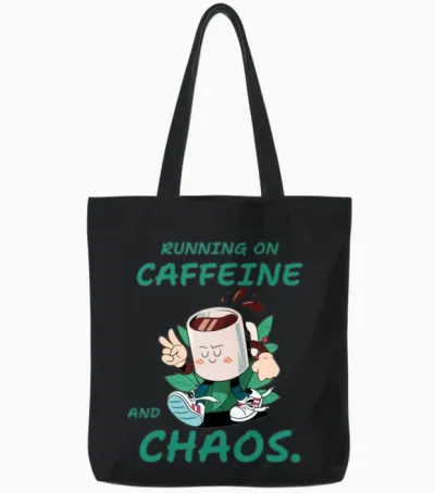 Funny Mug T-Shirt Design, Fitness and Wellness Tote Bags - Black