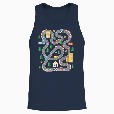 Cute Playmat Outfits - Kinder - Unisex-Kinder - Auto- Und Rennsportfans - Kurzarm - T-Shirt - Novelty-T-Shirts - Shirt - Schwarz - S - V-Ausschnitt Mit Offenem Rücken Unisex Tank Top - Navy