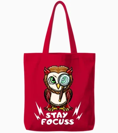 Stay Focus Tote Bags - Red