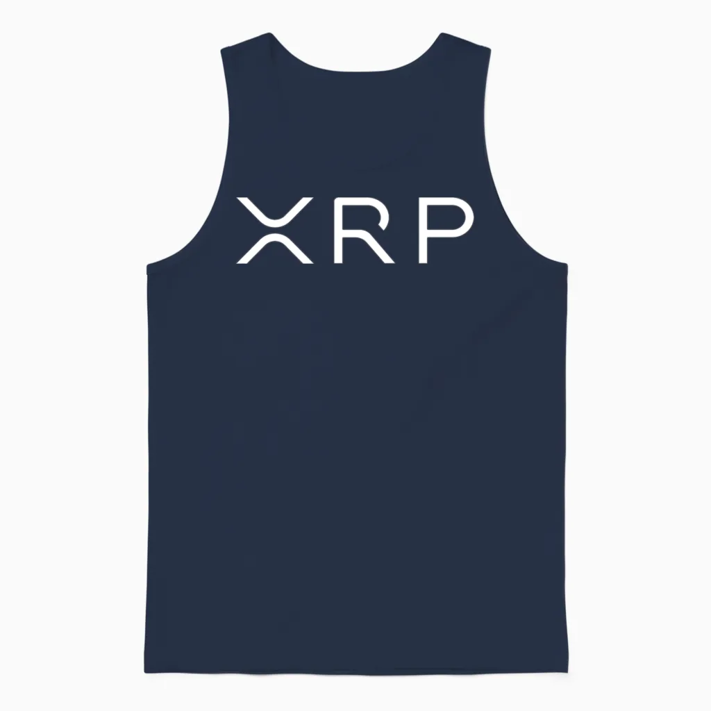 Xrp White Unisex Tank Top in Navy