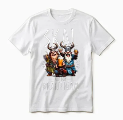 Jga Vikings Skal Auf Den Bräutigam Wikinger Schwarz Unisex T-Shirt - White