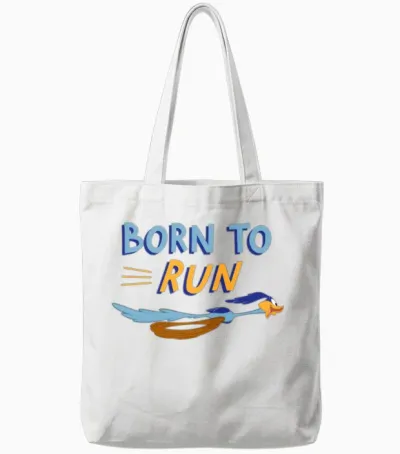 Looney Tunes Road Runner Born to Run Tote Bags - White