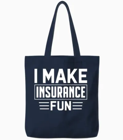 Funny Insurance Agent Broker Tote Bags - Navy