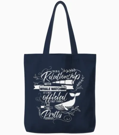 Whale Watching Tote Bags - Navy