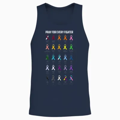 Cancer Awareness Different Ribbon Colors Unisex Tank Top - Navy