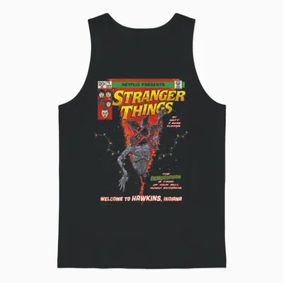 Stranger Things Welcome to Hawkins Comic Unisex Tank Top - Black