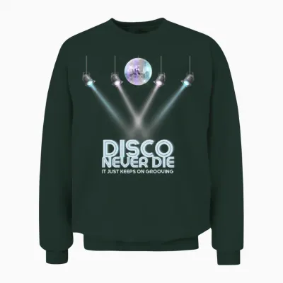 Disco Never Die Retro Unisex Sweatshirt - Forest