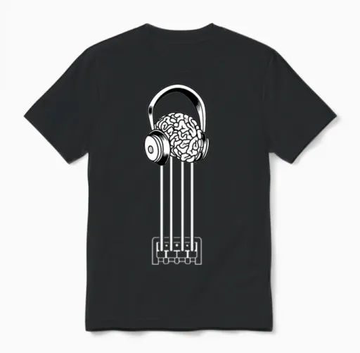 Brained Bass Guitar Unisex T-Shirt in Black