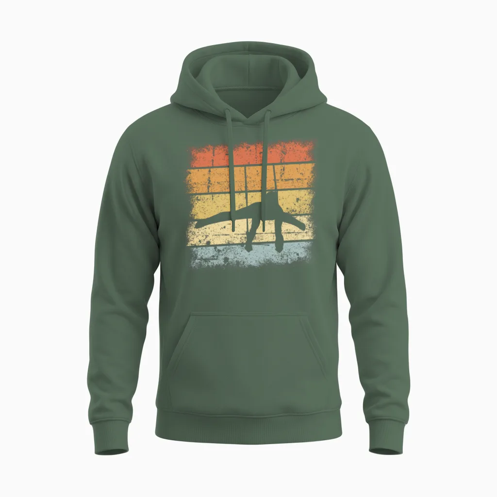 Gymnastics Retro Unisex Hoodie in Military Green