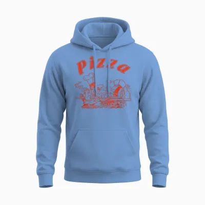 Pizza Logo Retro Italy as on the Box Unisex Hoodie - Carolina Blue