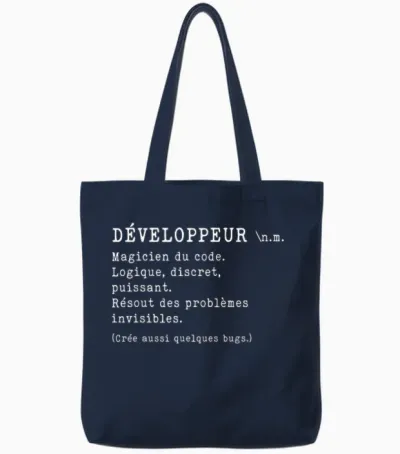 Développeur Définition Drôle Cadeau Humour Informatique Tote Bags - Navy