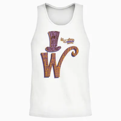 Kids Willy Wonka Initial T-Shirt, Black, 2 Unisex Tank Top - White
