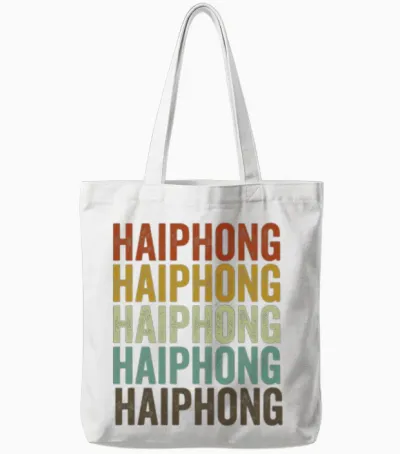 Haiphong Vietnam Retro Vintage Tote Bags - White