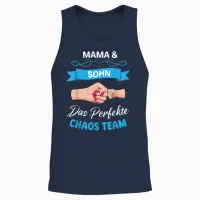 Mama Und Sohn Partnerlook Das Perfekte Chaos Team Muttertag Unisex Tank Top in Navy - 2