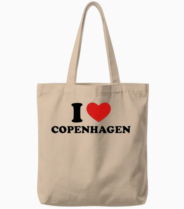 I Love Copenhagen Tote Bags - Natural