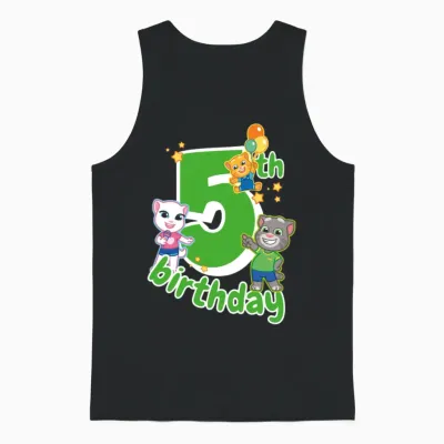 Talking Tom & Friends 5th Birthday Unisex Tank Top - Black