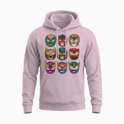 Vintage Wrestling - Retro Lucha Libre Unisex Hoodie - Light Pink