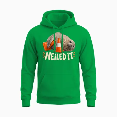 Neil the Seal Neiled It Funny Elephant Seal Meme Unisex Hoodie - Irish Green