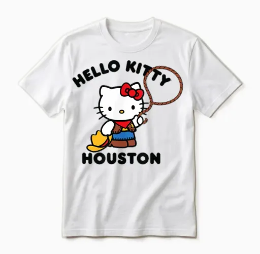 Hello Kitty Houston Texas Cowgirl Unisex T-Shirt - White