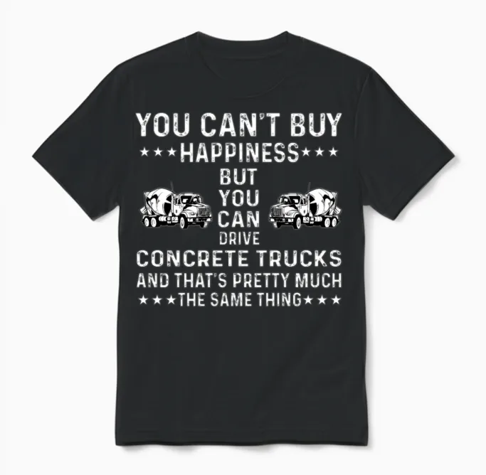Concrete Truck Driver Truckers Gift Unisex T-Shirt in Black