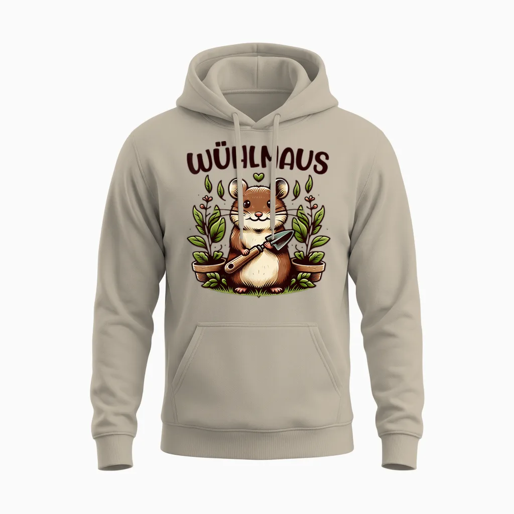 T-Shirt with Funny Garden Motif for Hobby Gardeners Nature Friends, Gray, S Unisex Hoodie in Sand